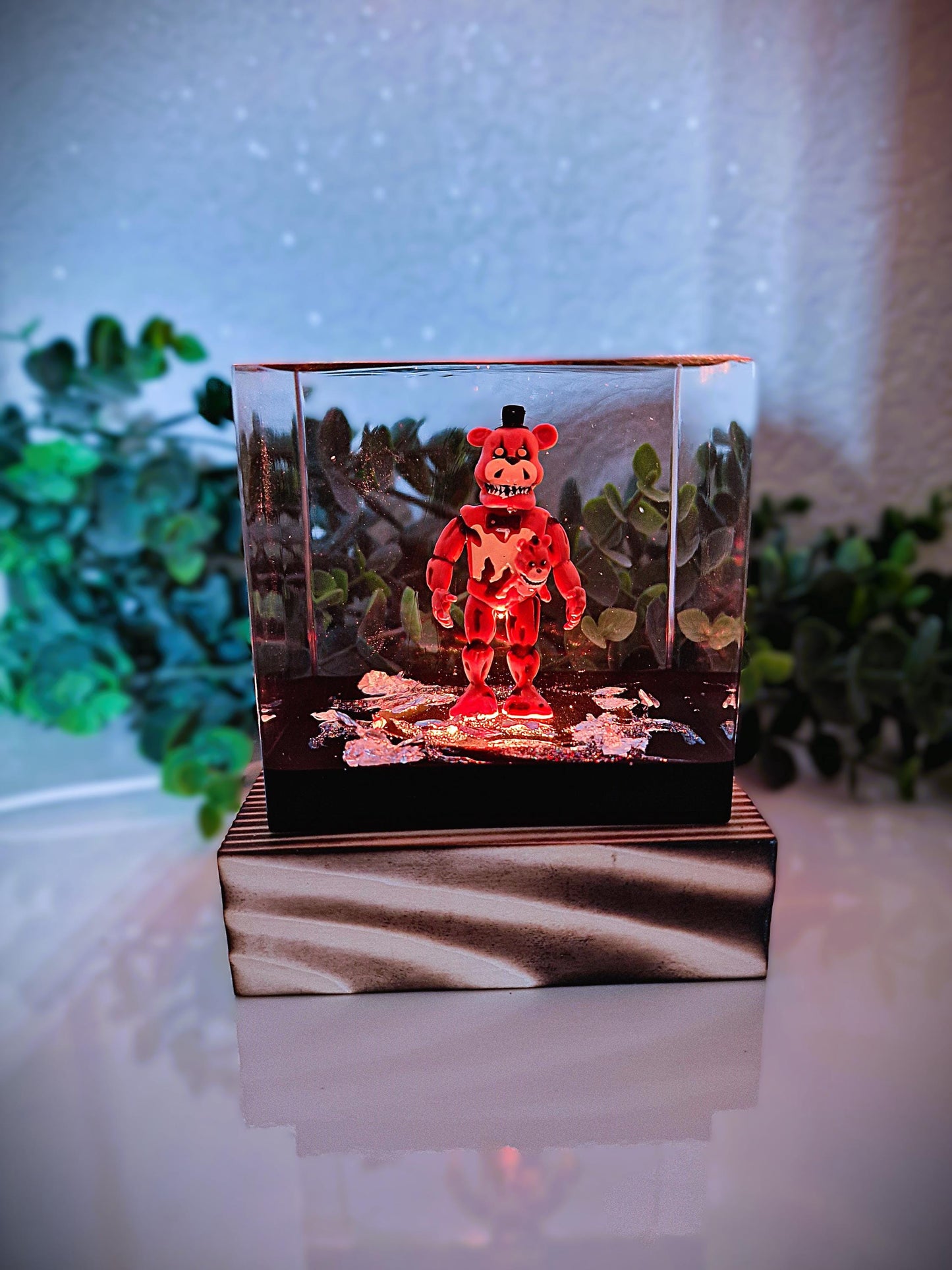 Epoxidharz Lampe mit Funko Five Nights at Freddy's Figuren – RGB LED Nachtlicht, Gaming Lampe, Geschenkidee für Horror-Fans