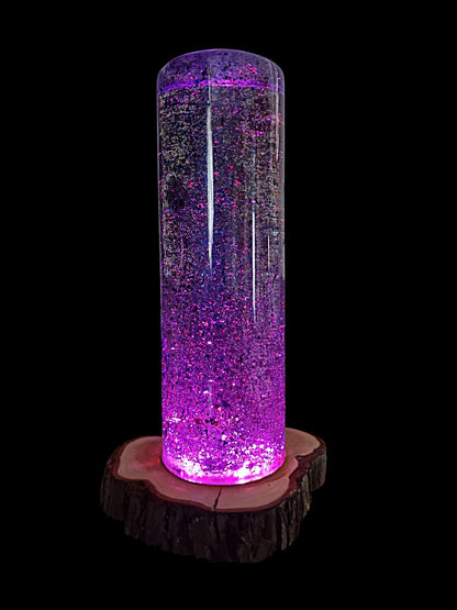 XXL epoxy resin lamp with color change – chameleon effect &amp; wooden base