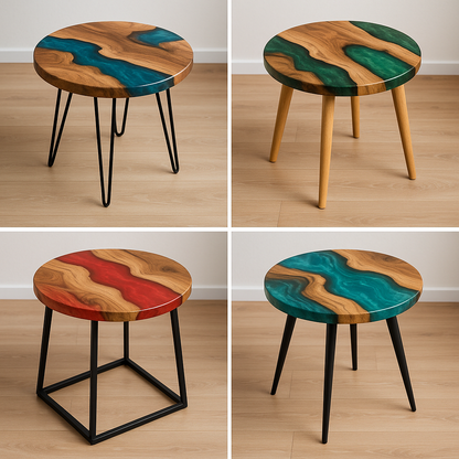 Handcrafted epoxy resin side table – a unique, individually designed piece.