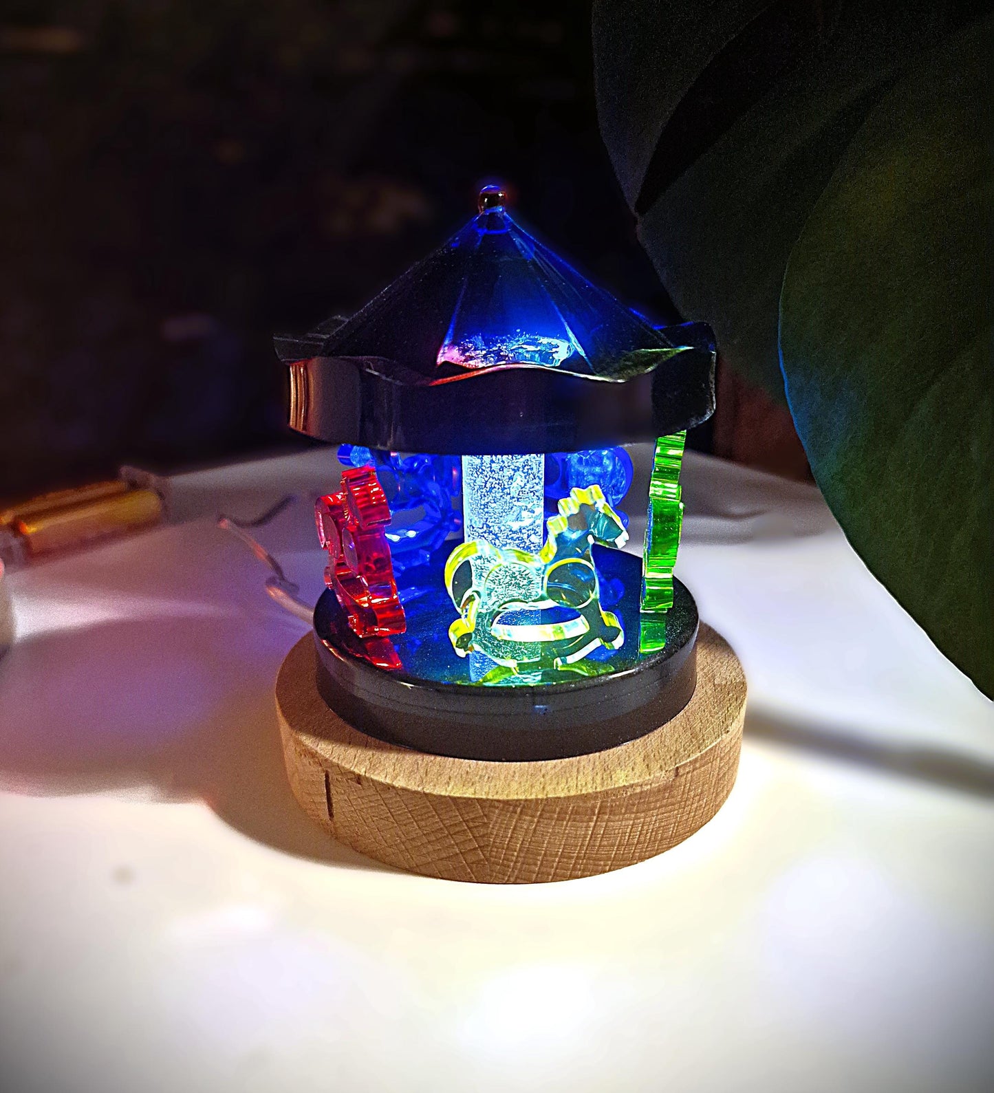Children's carousel made of epoxy resin - night light with timer and customizable