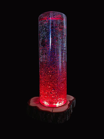 XXL epoxy resin lamp with color change – chameleon effect &amp; wooden base