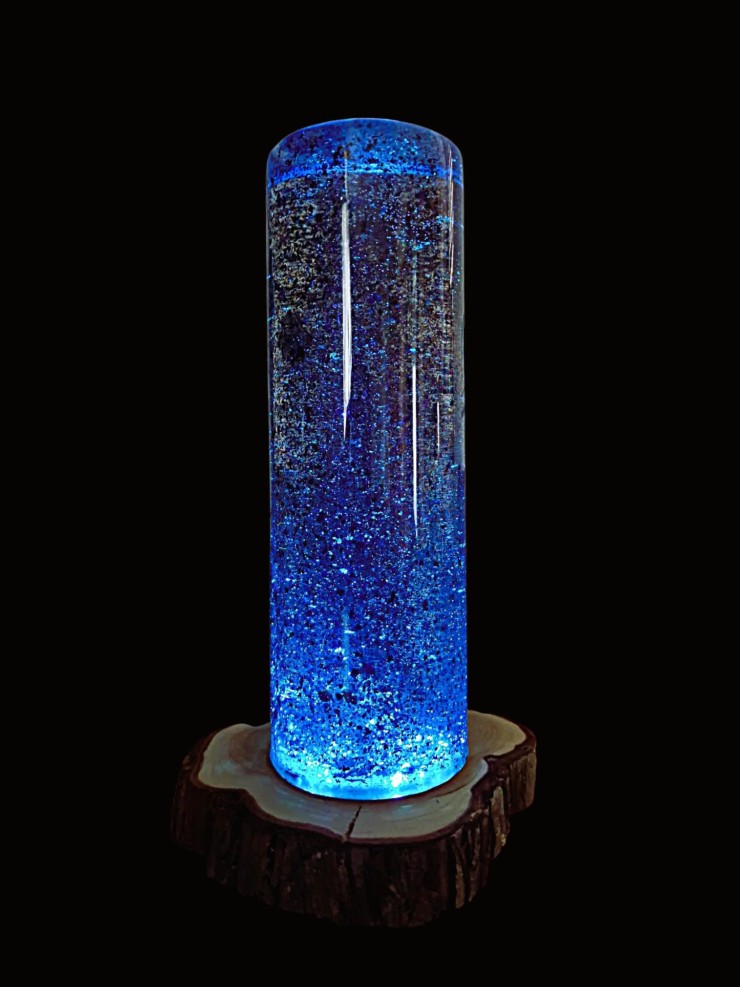 XXL epoxy resin lamp with color change – chameleon effect &amp; wooden base
