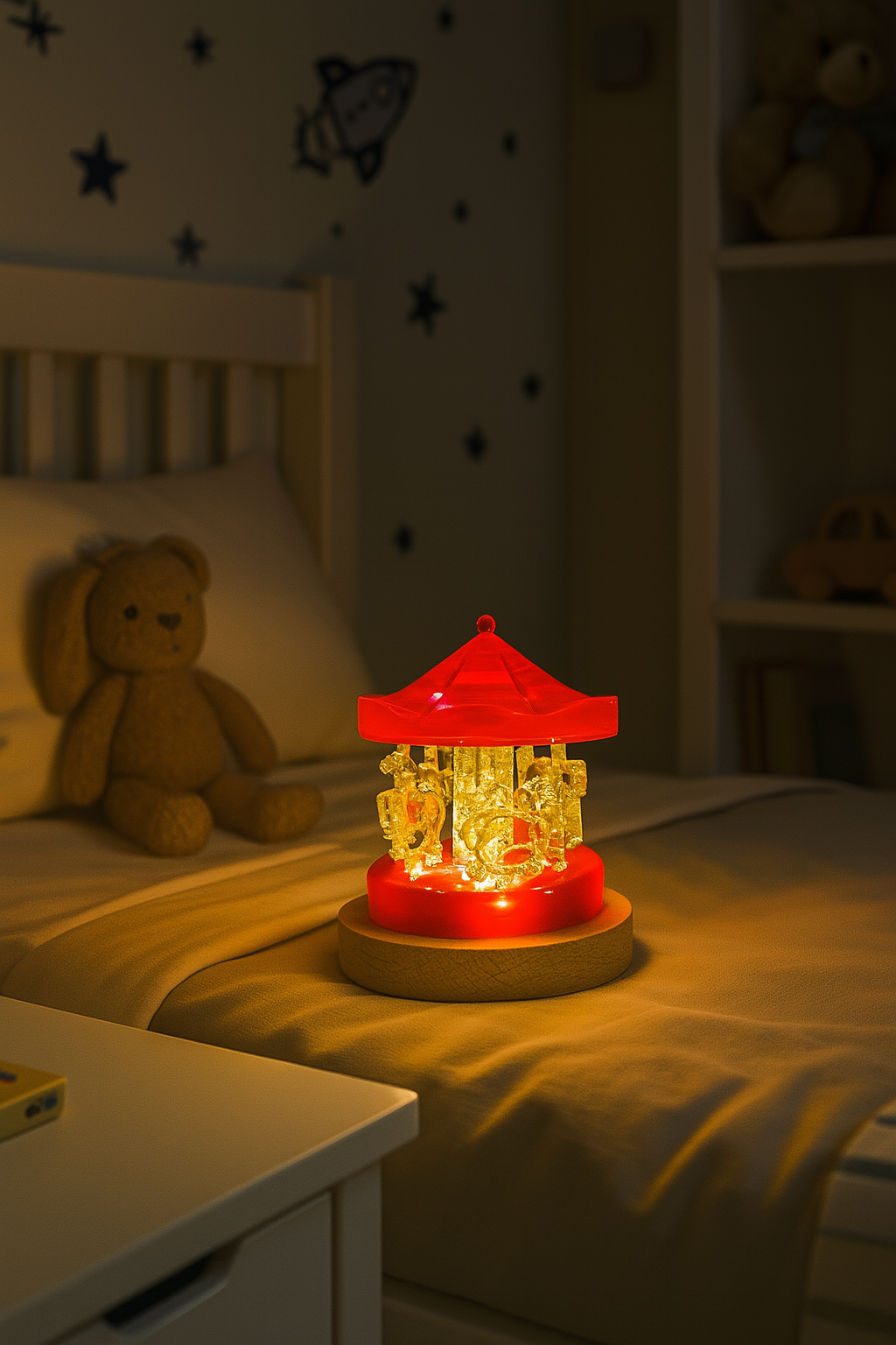 Children's carousel made of epoxy resin - night light with timer and customizable
