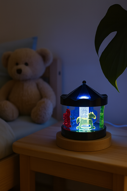 Children's carousel made of epoxy resin - night light with timer and customizable