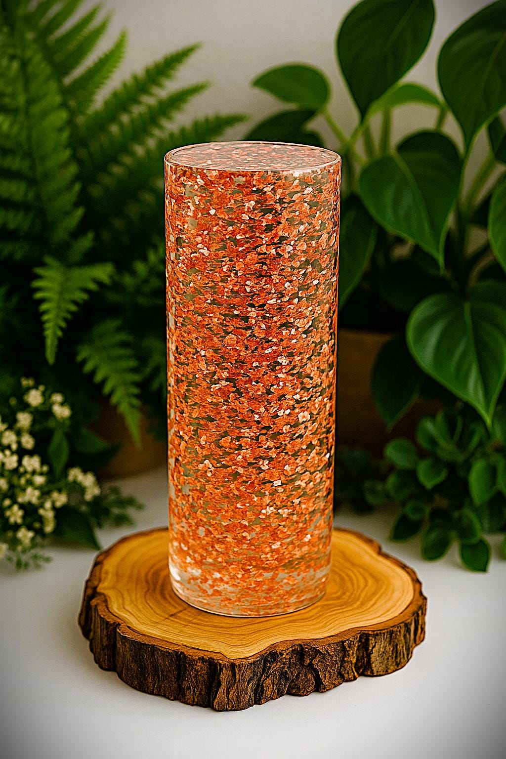 XXL Epoxidharz Lampe mit 24Karat Gold – RGB Designlicht auf Holz