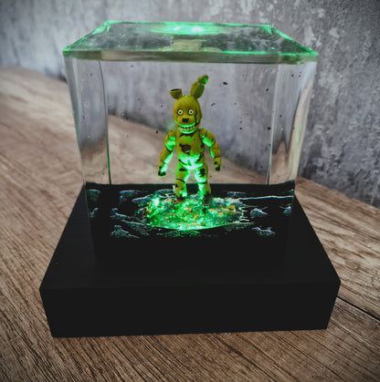 Epoxidharz Lampe mit Funko Five Nights at Freddy's Figuren – RGB LED Nachtlicht, Gaming Lampe, Geschenkidee für Horror-Fans