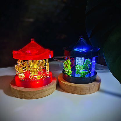Children's carousel made of epoxy resin - night light with timer and customizable