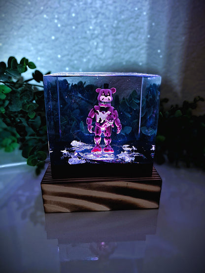 Epoxidharz Lampe mit Funko Five Nights at Freddy's Figuren – RGB LED Nachtlicht, Gaming Lampe, Geschenkidee für Horror-Fans