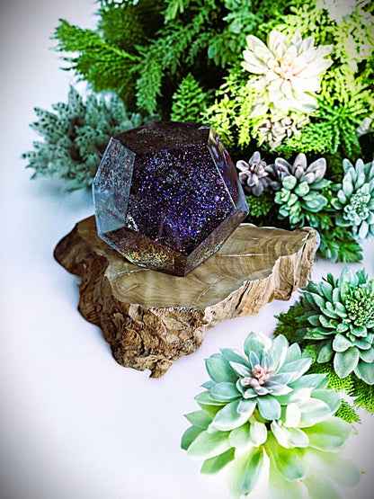 Epoxidharz Dodekaeder Lampe – moderne Tisch- & Nachtlampe aus Resin / Resin Lamp