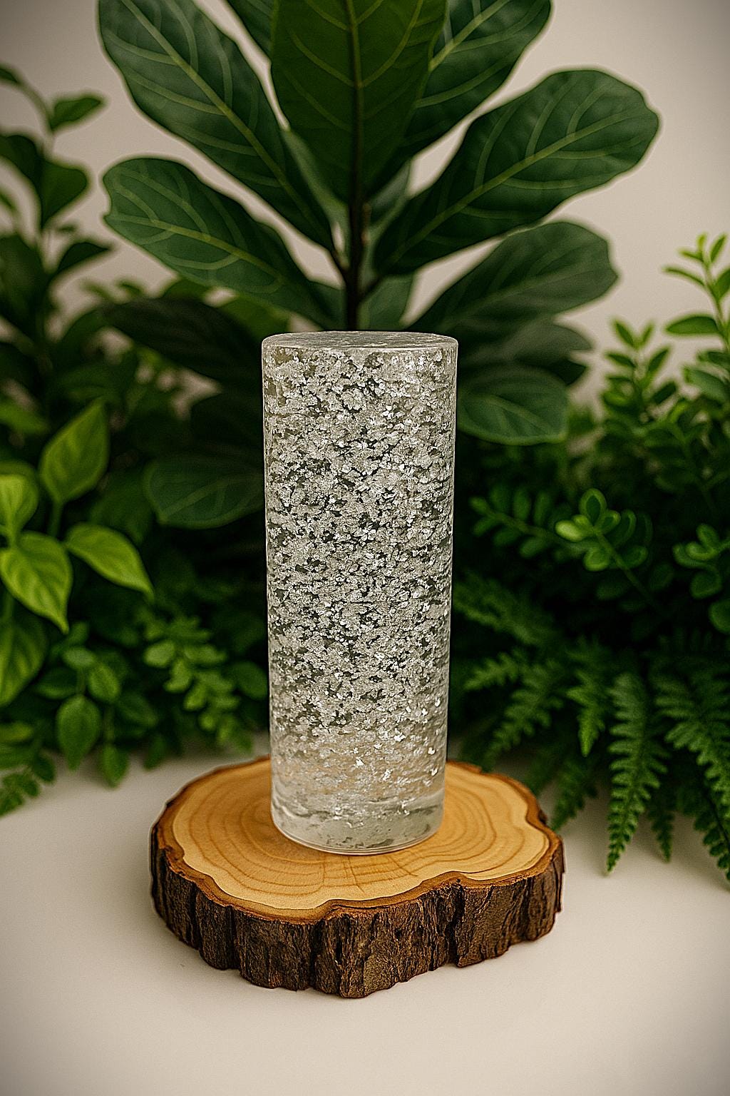 XXL Epoxidharz Lampe mit 24Karat Gold – RGB Designlicht auf Holz