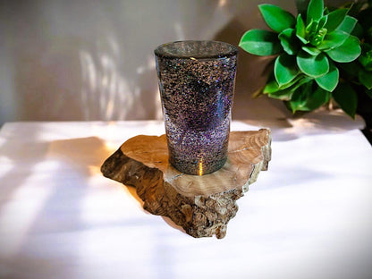 Epoxy resin table lamp with chameleon flakes &amp; RGB LED