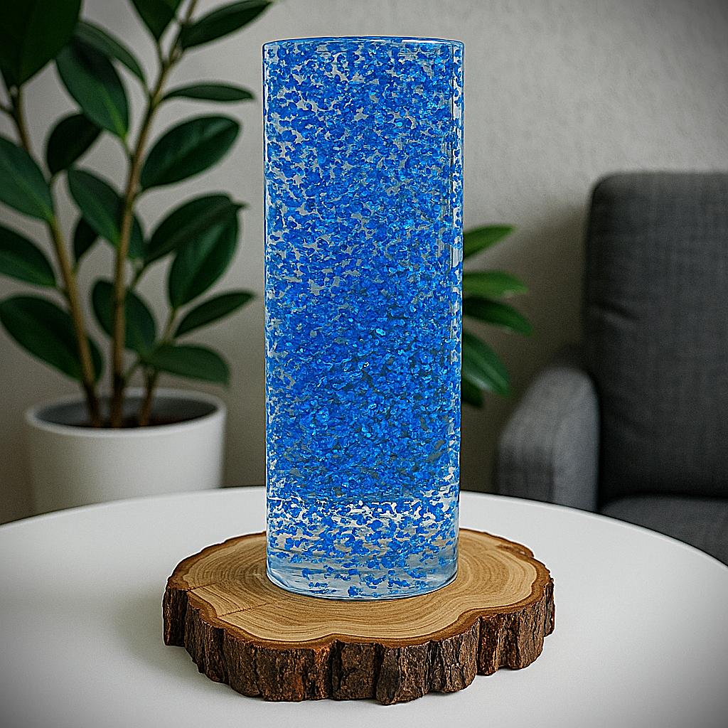 XXL Epoxidharz Lampe mit 24Karat Gold – RGB Designlicht auf Holz