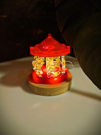 Children's carousel made of epoxy resin - night light with timer and customizable