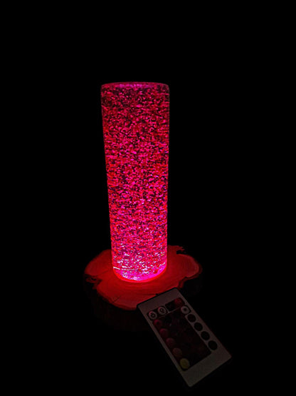 XXL Epoxidharz Lampe mit 24Karat Gold – RGB Designlicht auf Holz